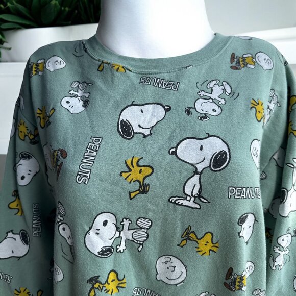 Peanuts Snoopy Adult Crewneck Sweatshirt Size XXL (19) Green - Picture 2 of 3